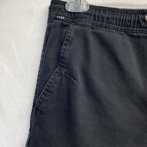HYPE Stretch Jogger Drawstring Elastic Waist Shorts Men Medium Black W/Pockets - Picture 16 of 16